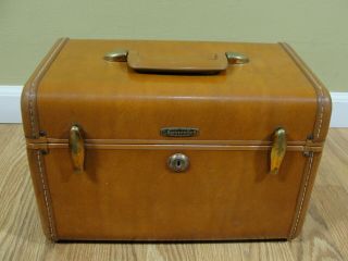 Vintage Samsonite Travel Train Makeup Case Shwayder 4612 Luggage With Tray