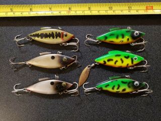 (6) Vintage Rattle Trap Fishing Lures