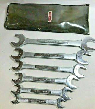 Vintage Craftsman V Series 4455 6 Piece Open End Standard Wrench Set Complete