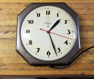 Vintage Warren Telechron Electric Wall Clock 15 " Antique Tools Timepiece ☆usa