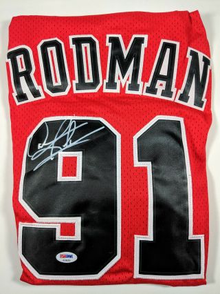 Dennis Rodman Signed Autographed Chicago Bulls Jersey Psa