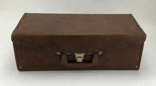 Vintage Service Mfg Co Brown 8 Track Tape Storage Carry Case Holds 24 Tapes Usa