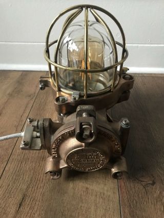 Vintage Ships Light - Kokosha Cast Bronze Flameproof Industrial