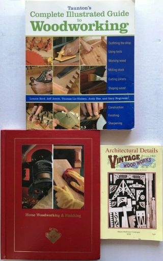 3 Books Woodworking & Finishing,  Complete Guide,  Vintage Architectural Details