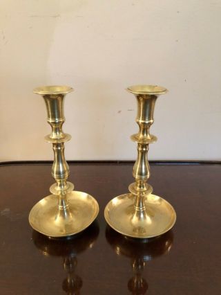 Judaica Mid 19th Century Russian Sabbath Polish Brass Candlestick Holders Pans