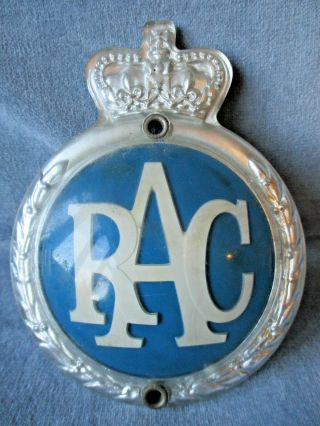 Vintage Rac - Royal Automobile Club Car Badge Emblem.  105mm X 82mm