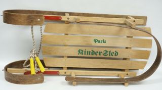 Sled Kinder Bent Wood Torpedo Paris Vintage Pull Sleigh Child Toddler Christmas