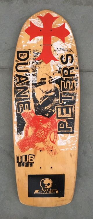 1988 Rare Duane Peters Skull Skates Tub Tech Skate Deck Not A Reissue
