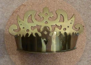 19th Century Pierced Brass Crown Wall Pocket (heavy Gauge Brass)