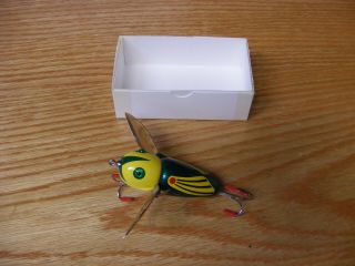 C Hines Heddon Style Crazy Crawler In Yellow And Green Hornet Color 2 3/4 "