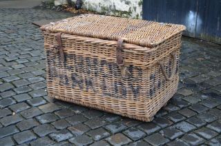 Extra Large Antique Wicker Basket Country House Hamper “Richmond Park Laundry” 2