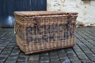 Extra Large Antique Wicker Basket Country House Hamper “Richmond Park Laundry” 3