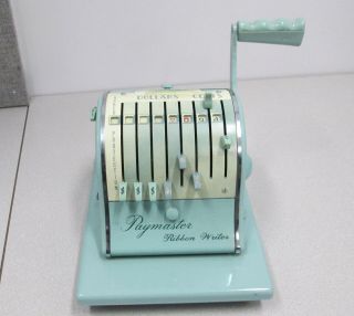 Vintage Collectible Paymaster Ribbon Writer 8000 Series With Cover Green