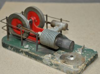 Vintage Older Toy Model Hot Air Engine On Platform Weighs 2lbs.