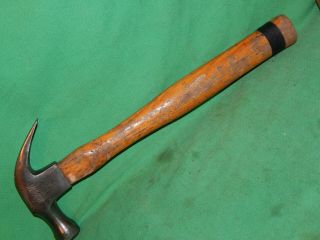 Vintage,  Early,  Vaughan U.  S.  A.  16 Oz.  Curved Claw Hammer Wood Handle