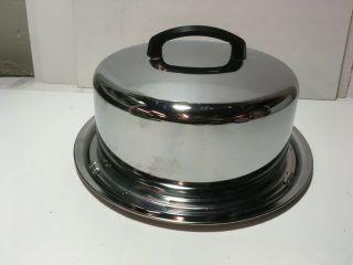 Vintage Everedy Co.  Stainless Steel Cake Pie Carrier Taker With Locking Lid Euc