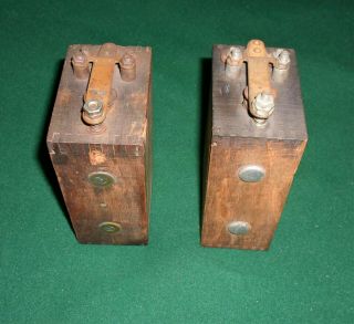 2 - Antique Ford Model T / A Wooden Buzz Coil Ignition Boxes -