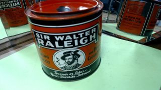Vintage - - Sir Walter Raleigh Tobacco Tin - - Pipe And Cigaretts - - No.  21