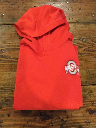 Ohio State Buckeyes Osu Youth Boys Hoodie Sweatshirt Therma Fit Medium Red Nike