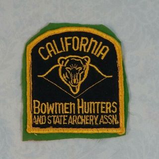 Vintage California Bowmen Hunters And State Archery Association Patch