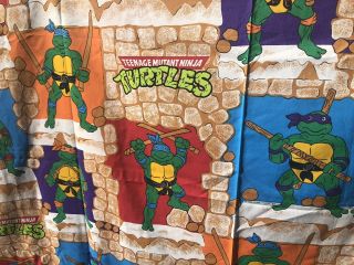 Vintage Teenage Mutant Ninja Turtles Flat Twin Sheet 1988 Pristine