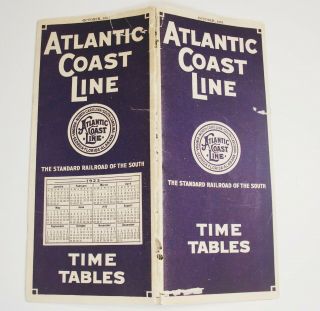 Atlantic Coast Line Railroad Acl Timetable 1923
