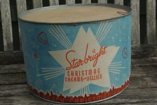 Vintage Advertising 1937 Brachs Star - Bright Creams & Jellies Christmas Candy Tub