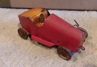 Antique Early 1900s Tin Litho Windup Toy Car Driver France