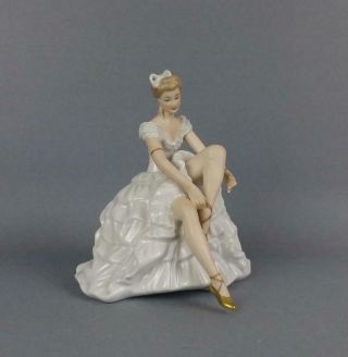 Antique Large Porcelain German Art Deco Figurine Of Ballerina By Wallendorf