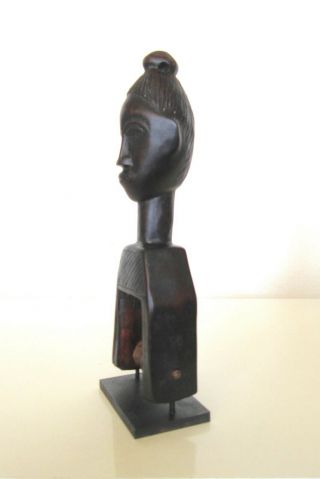 Vintage Hand Carved Wood PRIMITIVE AFRICAN FIGURE w/BEAD Man Woman FOLK ART 2