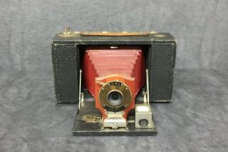 Antique No.  3 Folding Brownie Camera Kodak Model A With Red Bellows