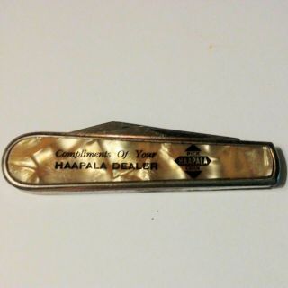 Vintage Haapala Seed Corn Dealer Minnesota Colonial Usa Pearlized Pocket Knife