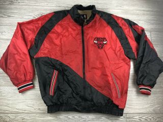 Vintage Chicago Bulls Nba Basketball Pro Player Rain Wind Jacket Size Large F129