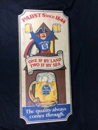 Pabst Blue Ribbon Beer Sign Wood Vintage Pbr Milwaukee