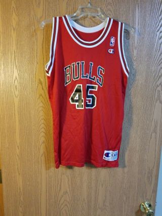 Vintage Champion Michael Jordan 45 Chicago Bulls Jersey Youth Xl/adult S Euc