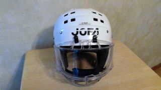 Vtg 1990 ' s White Jofa 290 SR Hockey Helmet Made in Sweden 2