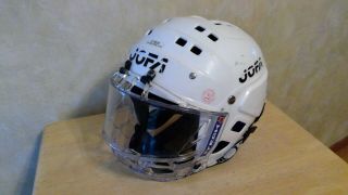 Vtg 1990 ' s White Jofa 290 SR Hockey Helmet Made in Sweden 3