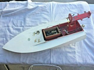 Vintage Dumas Wooden Rc Speed Boat