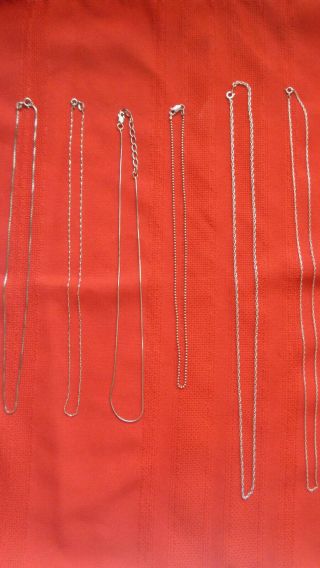 (6) Six Sterling Silver 925 Vintage Chain Necklaces