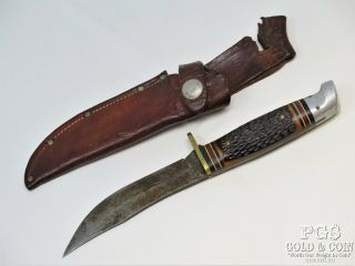 Vintage 1960 - 70s Official Boy Scouts Of America Sheath Knife Western Co 16464