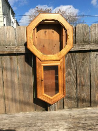 Antique Seth Thomas Golden Oak Long Drop Wall Regulator Clock Case,  Parts / Rest
