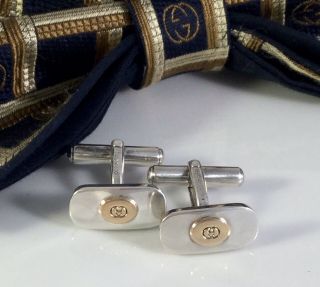Vintage Gucci 18k 925 Silver Cufflinks Rarely Available