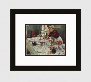 1939 Henri Matisse Signed Antique Print " The Holiday Dessert Table " Framed