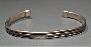 Vintage Native American Sterling 3 - Band Cuff Bracelet 5.  5 " Circ 1 1/4 " A1808