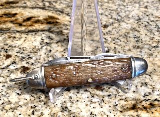 Rare Antique “coca Cola Bottling Co” Bone Handle Scout Pocket Knife -