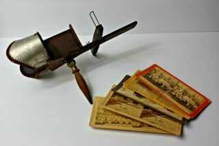 Antique 1904 Monarch Keystone View Co.  Stereoscope Viewer W/ Cards