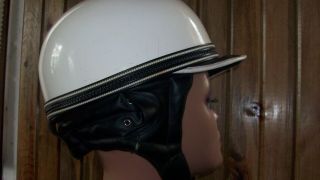 Vintage 1950s 60s Motorcycle Helmet Italian Made Leather AGV Velenza Italy 3