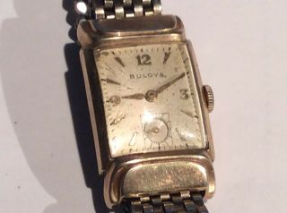 Vintage Bulova 10k Gold Filled Mens 17 Jewels Parts As Found