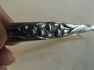 Antique Whiting Sterling Silver Sugar Tongs in Lily of the Valley Pattern 2