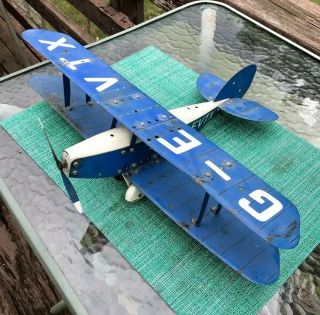 Large Antique Steel Toy Meccano Constructor Aeroplane Biplane 1931 - Rare